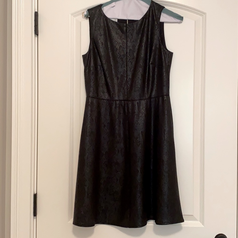Faux snakeskin fit and flare dress
